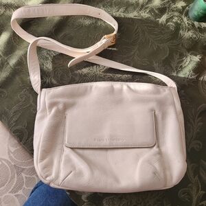 Stone Mountain small white leather crossbody purse